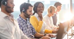Workers in a call centre