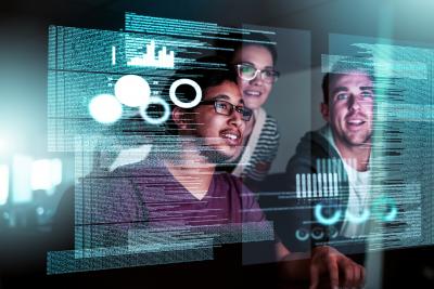 a group doing data analysis