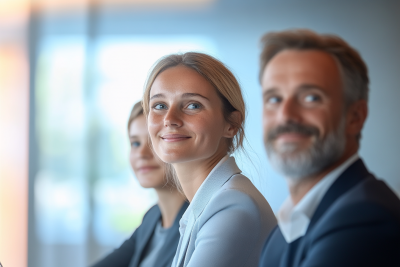 Colleagues looking off camera