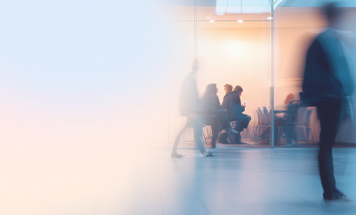 People in an office, blurred