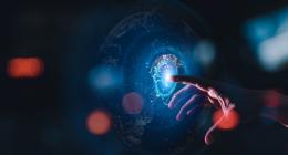 Finger touching abstract Data