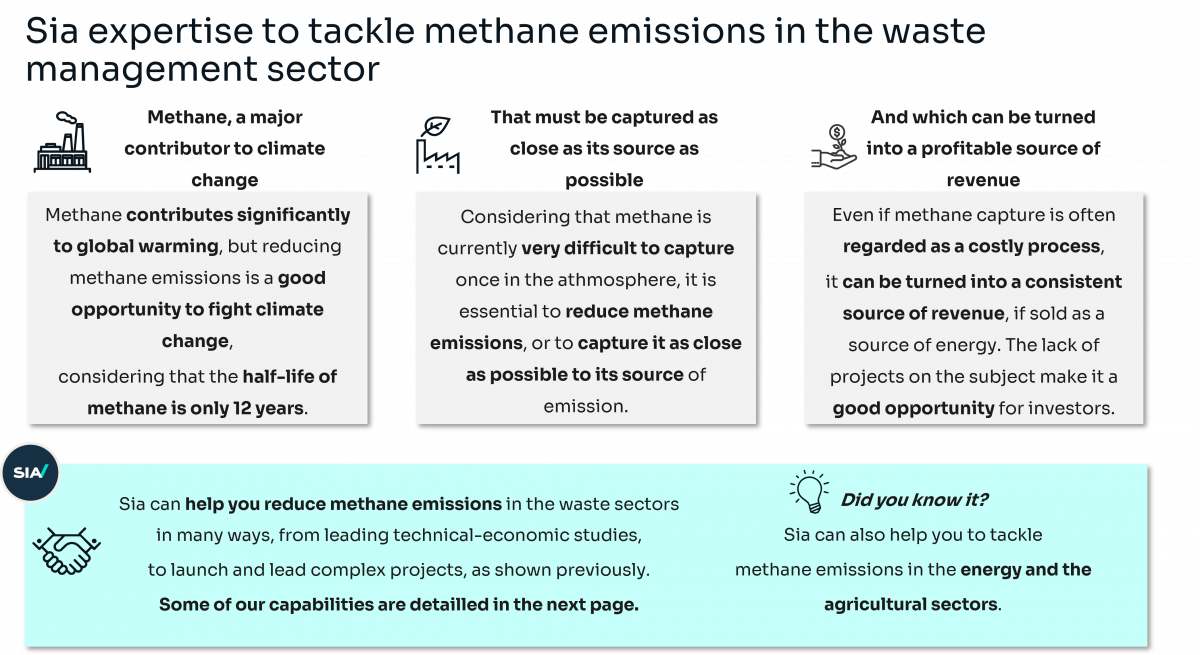 Sia expertise to tackle methane emissions in the waste management sector